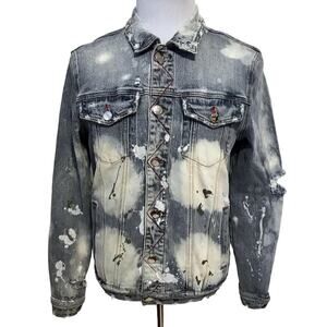 Preme NWOT Light Wash Bleached Jean Jacket Men M